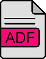 ADF File Format Line Filled Icon vector