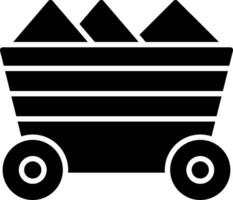 Mining Cart Glyph Icon vector