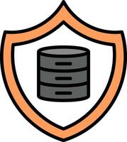 Secure Data Line Filled Icon vector