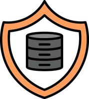 Secure Data Line Filled Icon vector