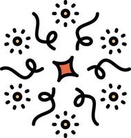 Firework Line Filled Icon vector