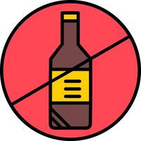 No Alcohol Line Filled Icon vector