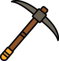 Pickaxe Line Filled Icon vector