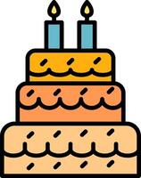 Cake Line Filled Icon vector