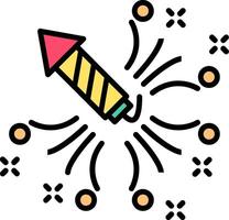 Firework Line Filled Icon vector