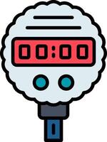 Pressure Gauge Line Filled Icon vector