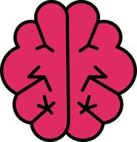 Brain Line Filled Icon vector