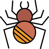 icono lleno de línea de araña vector