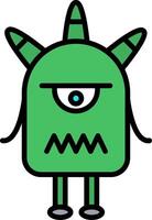 Monster Line Filled Icon vector