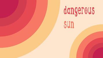 Dangerous Sun. Red And Yellow Round Abstract Background, Circles Geometric Shapes. Warning vector