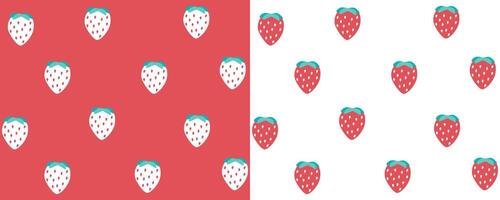 Seamless Pattern With Strawberries On A Colored Background. On A White Background. Natural Fresh Ripe Delicious Fruits. For Print And Other Design. Proper Nutrition Concept vector