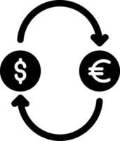 Exchange Money Glyph Icon vector