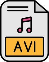 Avi Line Filled Icon vector