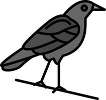 Crow Line Filled Icon vector