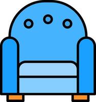 Sillón línea lleno icono vector