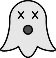 Ghost Line Filled Icon vector