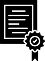 Certificate Glyph Icon vector