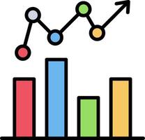 Bar Graph Line Filled Icon vector
