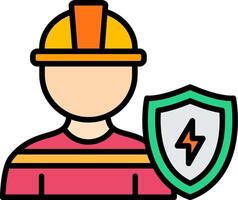 Engineering Protection Line Filled Icon vector