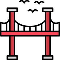 Bridge Line Filled Icon vector