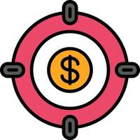 Target Line Filled Icon vector