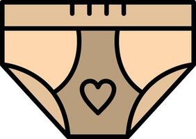 Underwear Line Filled Icon vector