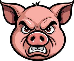 snout of an angry pig vector