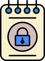 Notepad Line Filled Icon vector