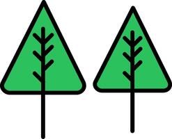 Pine Line Filled Icon vector