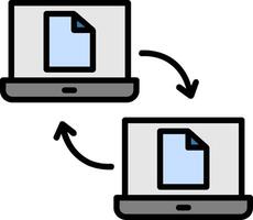 datos compartiendo línea lleno icono vector