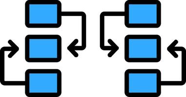 Flow Chart Line Filled Icon vector