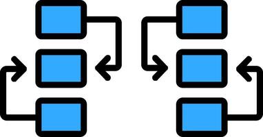 Flow Chart Line Filled Icon vector