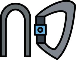 Carabiner Line Filled Icon vector