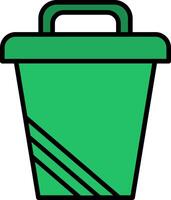 Trash Can Line Filled Icon vector