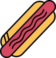 Hot Dog Line Filled Icon vector