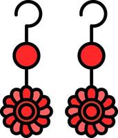 Earrings Line Filled Icon vector