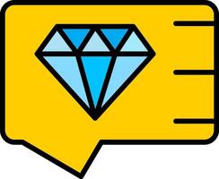 diamante línea lleno icono vector