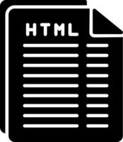 icono de glifo de archivo html vector