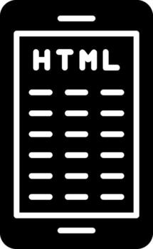 Mobile Coding Glyph Icon vector