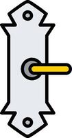 Door Handle Line Filled Icon vector