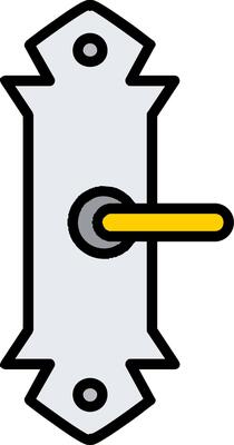 Door Handle Line Filled Icon