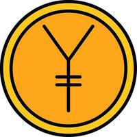 Yen Line Filled Icon vector