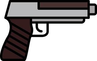 icono lleno de línea de pistola vector