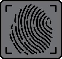 Fingerprint Line Filled Icon vector