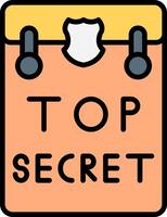 Top Secret Line Filled Icon vector