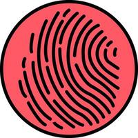 Fingerprint Line Filled Icon vector