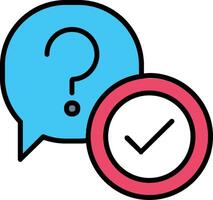 Question Line Filled Icon vector