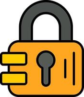Padlock Line Filled Icon vector