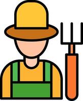 Farmer Line Filled Icon vector