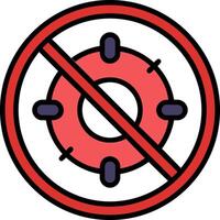 Prohibited Sign Line Filled Icon vector